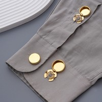 Cubrebotones de camisa, Joyería, Cubrebotones lisos tipo caja, Gemelos, Unisex, Latón, ShengBo, Hecho en China, Embalaje individual, Venta al por mayor, Hebilla