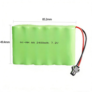 Pack de batteries <span class=keywords><strong>rechargeables</strong></span> Ni-MH <span class=keywords><strong>AA</strong></span> 7,2 V 2400 mAh avec 6 cellules <span class=keywords><strong>AA</strong></span> et connecteur SM, adapté aux voitures/jouets télécommandés - Product Image 1
