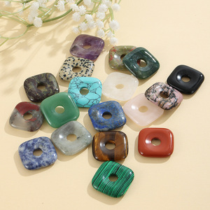 Perles carrées en pierres précieuses naturelles 7 styles de Lapis Lazuli Turquoise Améthyste Oeil de tigre <span class=keywords><strong>Malachite</strong></span> 30mm Écologique Sculpté pour - Product Image 1