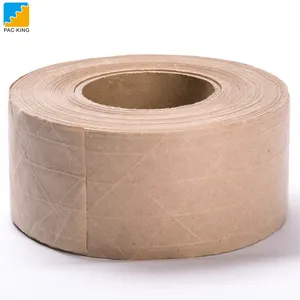 Reinforced Paper Tape Printed Gummed Tape Fiber Reinforced Kraft Paper Tape For Packaging