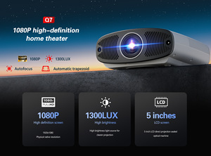 Projecteur de cinéma domestique Google TV 1080P HD <span class=keywords><strong>Q7</strong></span> ultra avec écran LCD de 5 pouces, Android 9, lampe LED 1300 lumens - Product Image 6
