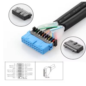 Cable de extensión USB 3.0 para panel frontal, con conector macho de 19/20 pines a 2 puertos USB C hembra para panel trasero del chasis, con soporte de ranura PCI-<span class=keywords><strong>E</strong></span> de 12 cm - Product Image 6