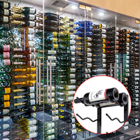 Stockage de vin porte-bouteille suspendu personnalisé présentoirs en acier inoxydable cave à vin conception casier à vin mural