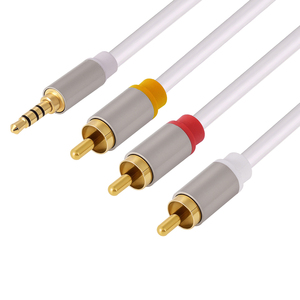 DC de <span class=keywords><strong>3</strong></span>,5mm a <span class=keywords><strong>2</strong></span> RCA macho estéreo RCA Audio Video macho AUX Y divisor de cable para Ipad /MP3/PC/ordenador portátil - Product Image 5