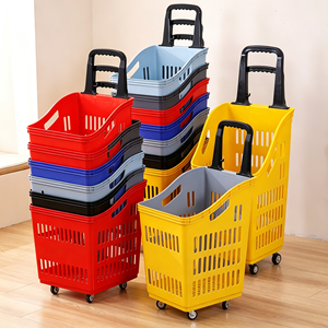 Chariot de courses 340L pour supermarché, robuste, en treillis métallique chromé, grande capacité, avec roulettes pivotantes silencieuses, kit pour usage en épicerie - Product Image 4