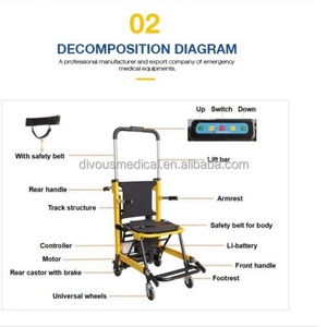 Fauteuil roulant électrique pliable DIVOUS ST003 en aluminium pour hôpital, avec assistance à la montée d'escaliers pour personnes âgées et handicapées - Product Image 6