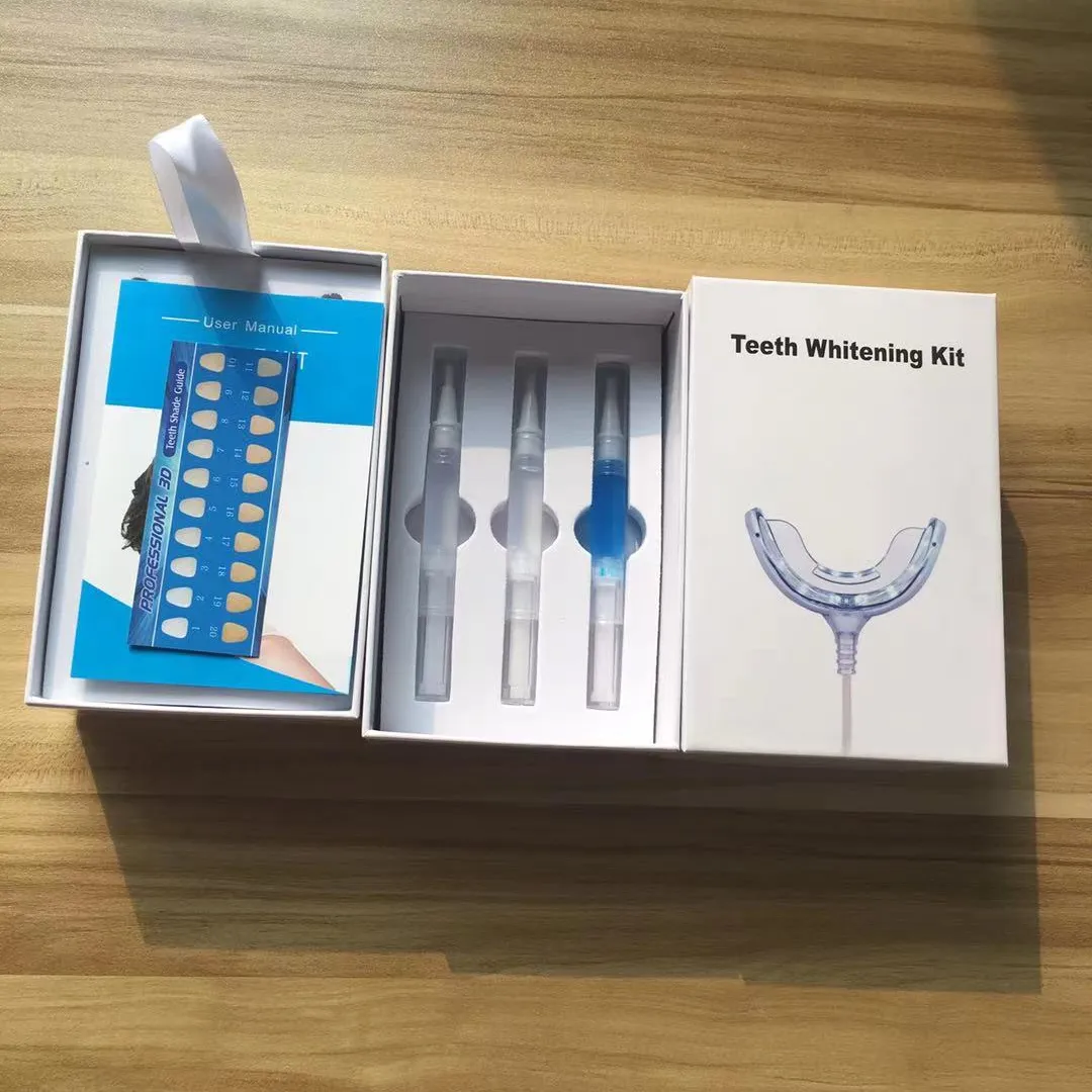 Kit de clareamento dental, kit de luz led com logotipo privado para branqueamento dental com luz led
