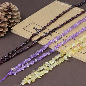 Collana in Pietra Naturale Grezza con Pendente in Citrino, Ametista e Granato, Catena in Rame Stile Bambù, Gioiello Regalo - Product Image 1