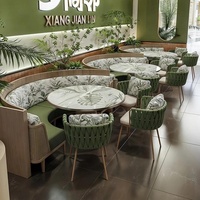 Fauteuil de loisirs modulaire OEM ODM pour restauration, banquette avec coussin, mobilier commercial pour restaurant, ensemble table et chaises de salle à manger