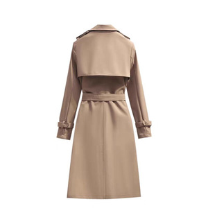 New Trendy <strong>Womens</strong> Korean-Style Mid-Length Fashionable Elegant Casual Polyester Fleece Lined <strong>Trench</strong> <strong>Coat</strong> - Product Image 4