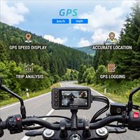 Caméra de tableau de bord pour moto avec double objectif HD étanche de 3,0 pouces, WIFI, contrôle par câble, GPS, enregistreur vidéo avant et arrière 1080P