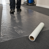 Film de protection de surface de tapis transparent en PE souple, anti-rayures, résistant à l'humidité, auto-adhésif, temporaire et personnalisé, moulé par soufflage