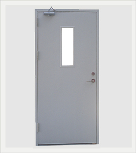 Cửa chống cháy bên ngoài trong tài sản dân cư cửa trước cửa kim loại chống cháy với cửa sổ xem - Product Image 5