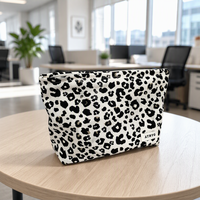 Tas Belanja Super Populer Motif Leopard Tas Makeup Lipstik Cetak Leopard Kapasitas Besar Tas Jinjing Portabel