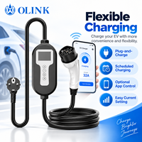 Chargeur EV portable OLINK 3,5 kW 7 kW 11 kW 22 kW 8-40A à courant réglable Type 2 pour la charge de flottes monophasées et triphasées