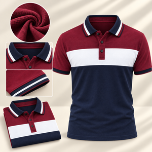 Fabricant de polos de golf OEM, dropshipping, polos de golf pour hommes à blocs de couleur, logo personnalisé, chemise d'équipe de club, fournisseur de marques privées - Product Image 2