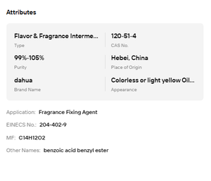 Benzoato de Bencilo 99.9% CAS 120-51-4, Líquido Aceitoso Incoloro, Aditivo de Fragancia, Suministro de Fábrica - Product Image 6