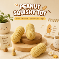 Jouet Squishy Cacahuète à Remontée Lente en PU, Jouet Anti-Stress à Presser, Fidget Sensoriel de Bureau pour Enfants et Adultes