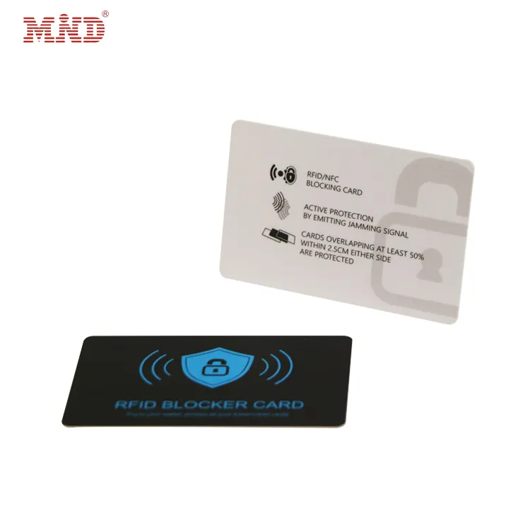 안티 해킹 직불 카드 스키밍 장치 HF 13.56mhz RFID 차단 카드 nfc 신호 실드 차단기 카드