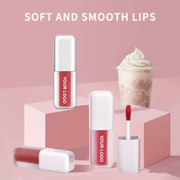Gloss à lèvres 6 couleurs personnalisable avec logo, longue tenue, transparent, brillant, avec couvercle blanc, maquillage pigmenté, vente en gros
