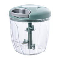 Mini Procesador de Alimentos Manual Portátil, Picador de Ajo con Cuerda, Cortador de Cebolla, Triturador de Frutas y Verduras