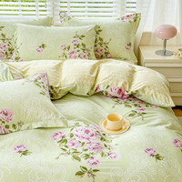 Ensemble de literie imprimé floral 3 pièces, épais, 13376, pur coton, teinture réactive, doux, respirant, ensemble de couvre-lit pour chambre à coucher