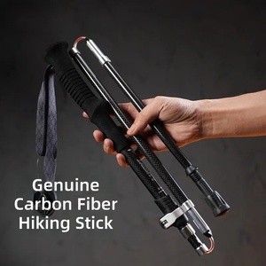 Bastones de Trekking de Fibra de Carbono para Senderismo al Aire Libre, Diseño Telescópico, Antideslizantes, con Mango de Espuma EVA de Tres Secciones y Absorción de Impactos - Product Image 1