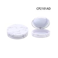 Haut de gamme de qualité supérieure luxe blanc maquillage fond de teint cosmétique pressé vide en plastique compact poudre cas fard à joues avec miroir