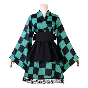 Costume da <span class=keywords><strong>Cosplay</strong></span> Versione Femminile di <span class=keywords><strong>Demon</strong></span> <span class=keywords><strong>Slayer</strong></span>, Kimono da Cameriera di Tanjirou Kamado e Nezuko per Halloween, <span class=keywords><strong>Cosplay</strong></span> da Ninja Farfalla - Product Image 3