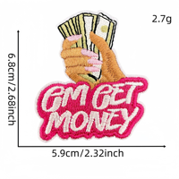 Patchs brodés magnétiques roses « Money Magnet » avec slogan « Girl Boss Hustle », appliques thermocollantes « Money Loves Me », badges pour sacs et décorations féminines