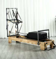 Équipement de Pilates professionnel pour salle de sport, Reformer de Pilates en bois de chêne avec demi-tournebrise 2-en-1, cadre en alliage d'aluminium, logo personnalisé