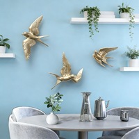Décoration Murale en Résine en Forme d'Hirondelle, Style Nordique Instagram, Sculpture d'Oiseau 3D Créative, Décoration Murale pour Entrée et Couloir, Sans Dommage