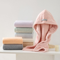 FF6431 Vente en gros Turban de séchage capillaire en polaire corail, sans peluches, super absorbant, pour femmes, usage domestique