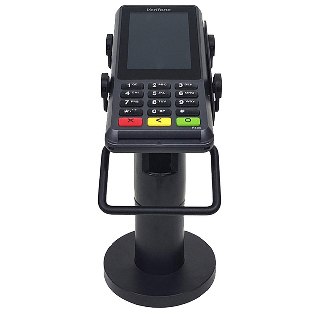 INTOPVA INT-PS01 Black Metal Universal Credit Card Reader Machine POS Terminal Mount Stand Tilt Swiveling Adjustable Width Cable