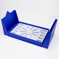 Confezione regalo in cartone magnetico di lusso con porta aperta blu di lusso con Set Premium regalo per il trucco siero confezione scatola di imballaggio per cosmetici