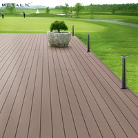 Plancher de terrasse en bois composite 3D pour piscine extérieure, anti-UV, lisse, en PE