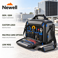 Organisateur d'outils de réparation CVC avec panneau rabattable, rangement pour tuyaux de réfrigérant, base rigide de protection, sac à outils spécial