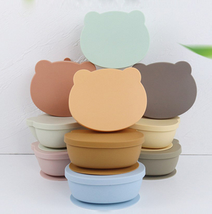 Platos de Silicona con Forma de Oso para Bebés, Platos con Succión para Alimentos para Bebés, Niños Pequeños y Niños - Product Image 1
