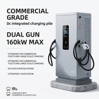 Station de recharge DC au sol de qualité commerciale, double pistolet, chargeur EV 160 kW pour flotte, parking et logistique
