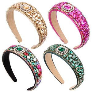 Serre-tête de luxe Hua Liyu style baroque avec strass, accessoire de mode pour femme, style rétro artistique HH0238 - Product Image 1