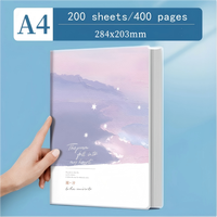 Carnet de notes A4 80g avec couverture en caoutchouc épaissie, bloc-notes de mémos, carnet de bureau simple et de haute qualité pour étudiants, papeterie en gros
