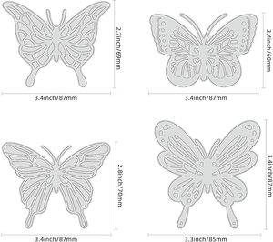 4 Uds. Patrón de mariposa en relieve Scrapbooking MetalHot Foil Plate para DIY Foil Paper Decor Fabricación de tarjetas de felicitación - Product Image 3
