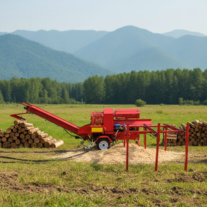 Processeur <span class=keywords><strong>de</strong></span> <span class=keywords><strong>bois</strong></span> automatique 30T pour la foresterie et la menuiserie, alimenté par un moteur à essence, avec table à <span class=keywords><strong>bois</strong></span> portable - Product Image 1
