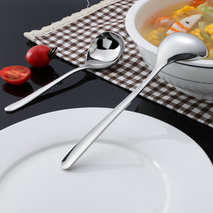 304 Stainless Steel Long Handle Soup <b>Spoon</b> Deepened Thickened <b>Serving</b> <b>Spoon</b> Household Large Head <b>Spoon</b> Durable - Product Image 3