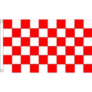 Bandiera a scacchi rossa e bianca personalizzata 100% poliestere decorazione esterna banner bandiera personalizzata 3x5 ft - Product Image 1