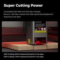 Para Falcon 2 Pro, Grabador y Cortador Láser CO2 de 40W, Diseño CNC Cerrado, Acrílico, Monitoreo Visual de 360°, Múltiples Funciones de Seguridad