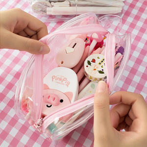 <b>Custom</b> Printed Cute School Student <b>Pencil</b> Bag Transparent PVC Plastic Waterproof Stationery <b>Pencil</b> Case for Kids - Product Image 5