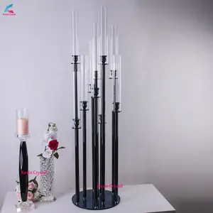 K-1171 <strong>Black</strong> Design Tall Table Candlestick Wedding Centerpiece <strong>Candelabra</strong> - Product Image 1