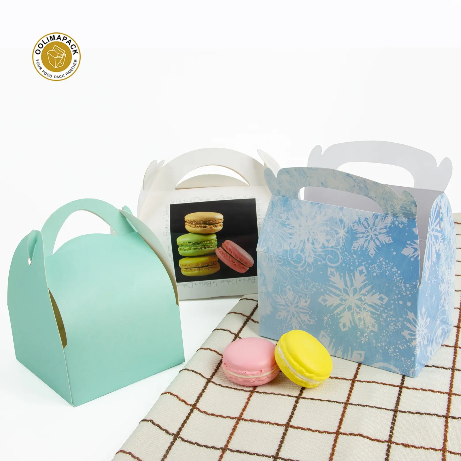 Personalizado kraft papelão ondulado caixa de massa de bolo de papel atender em massa para a padaria e divisor de tampas com janelas