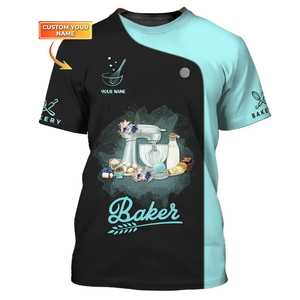 Custom Baking Tools 3D Printed <strong>Shirts</strong> for Men Chef Uniform <strong>Funny</strong> Baker Tees Regular Fit Casual 100% Polyester Sport <strong>Gym</strong> Wear - Product Image 2